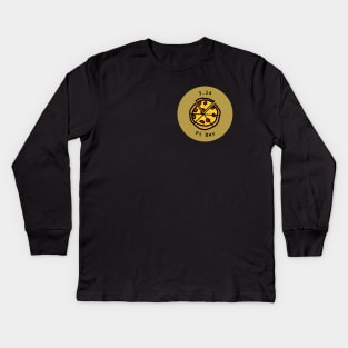 3.14 Pizza Pi Day Puns Gold Kids Long Sleeve T-Shirt